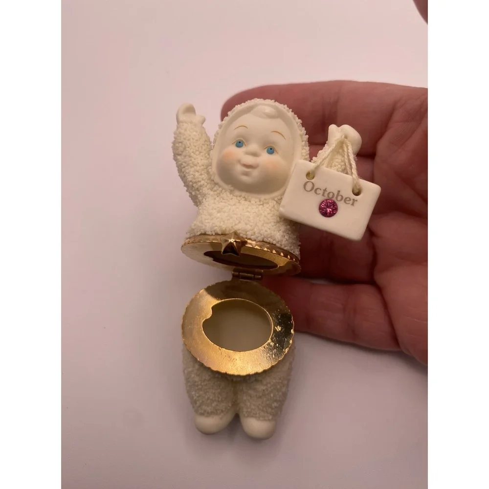 Snowbabies October Birthday Trinket Box 2 In